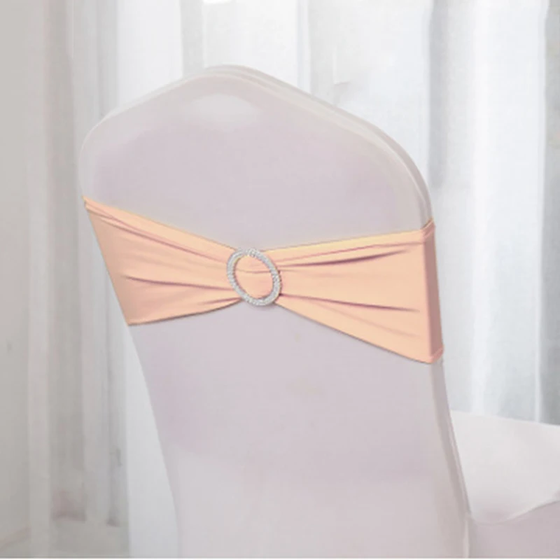 Wholesale Weddings Events &ampParty Banquet Decoration Stretch Wedding Chair Cover Band With Buckle Slider Sashes Bow Decorations |