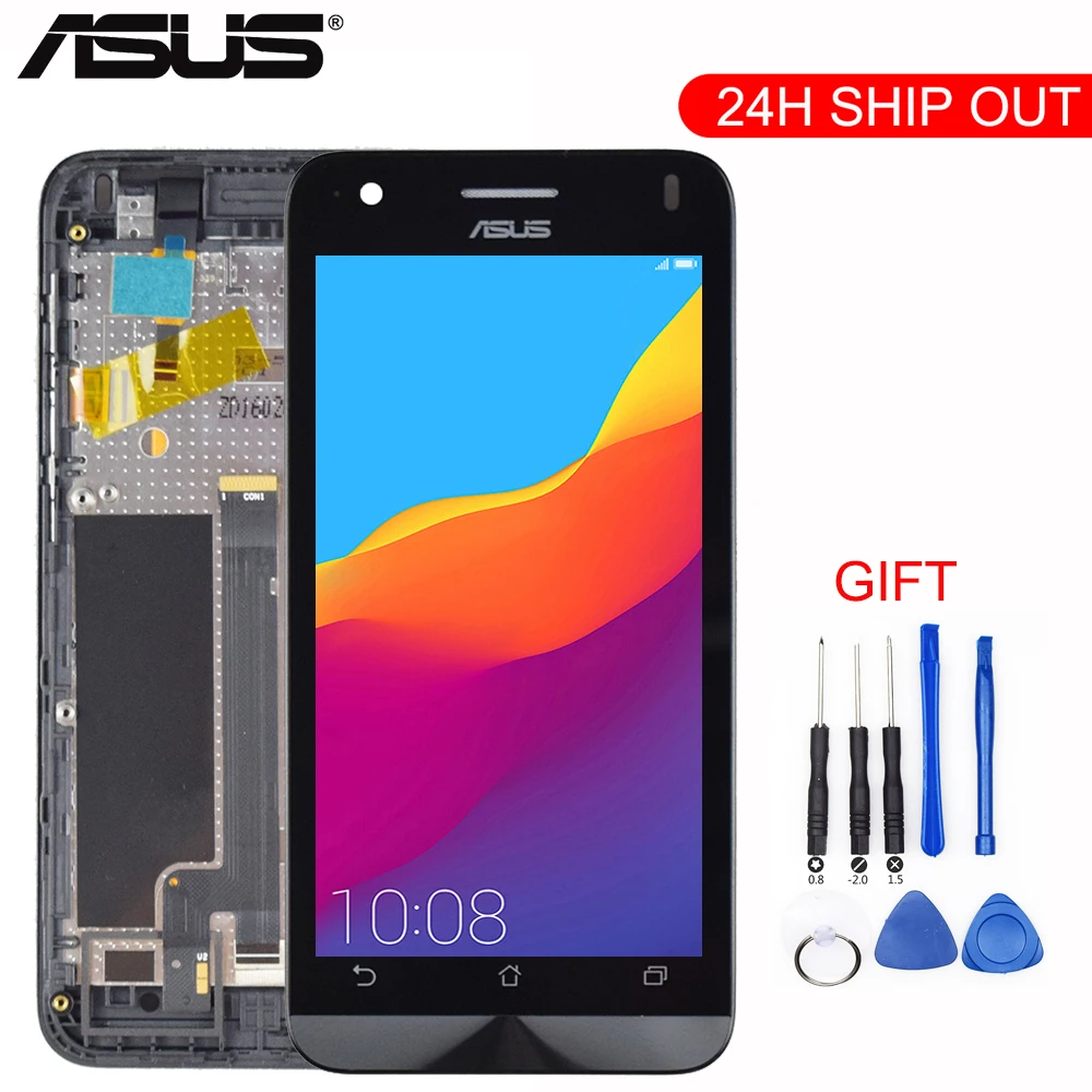 

New 4.5" LCD For Asus Zenfone C ZC451CG Z007 Display Digitizer Touch Screen Glass Sensor With Frame Assembly Replacement Parts
