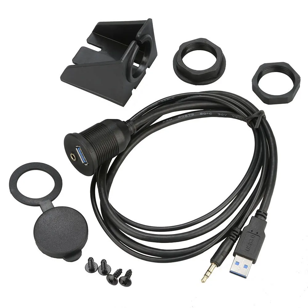 Утопленный кабель для автомобильного крепления USB 3 0 и 5 мм + удлинитель AUX панель