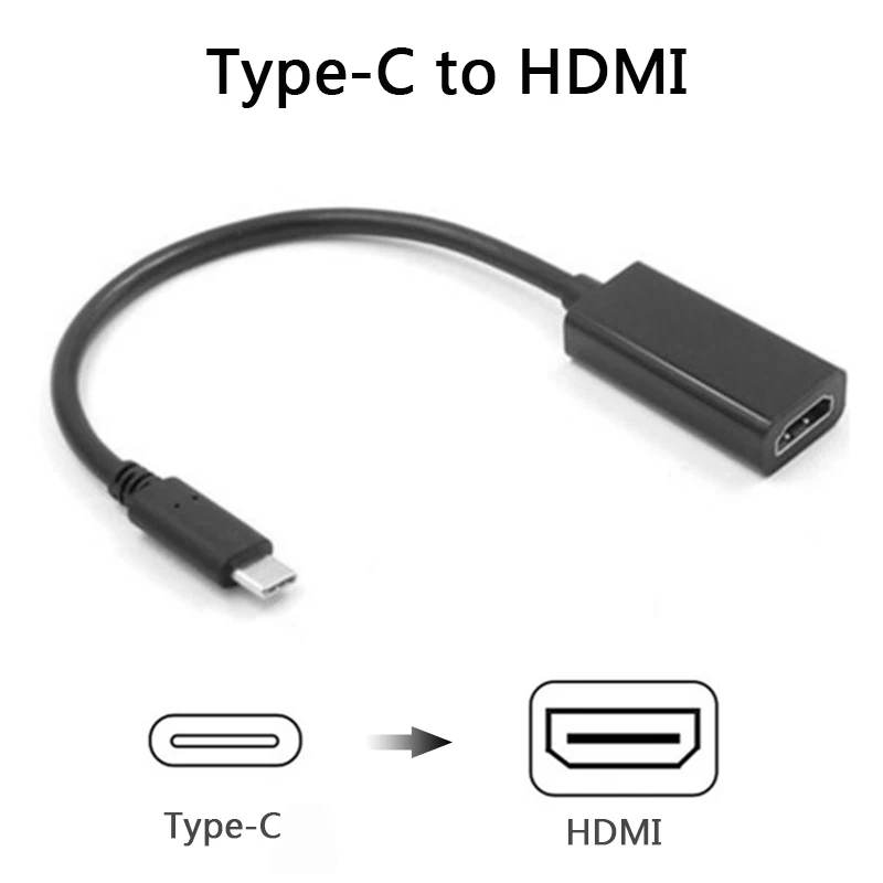 Черный USB C Type к HDMI HDTV видео адаптер конвертер кабель для Android смартфона или