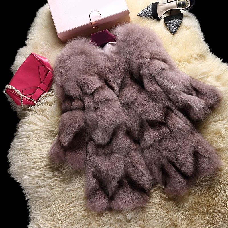 Женское пальто с рукавом три четверти из натурального Лисьего меха|fox fur coats