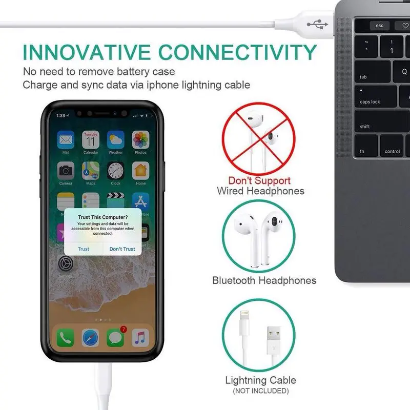 Портативный резервный чехол NENG для внешнего аккумулятора 3000 мАч iphone 6 6S 7 8 зарядки