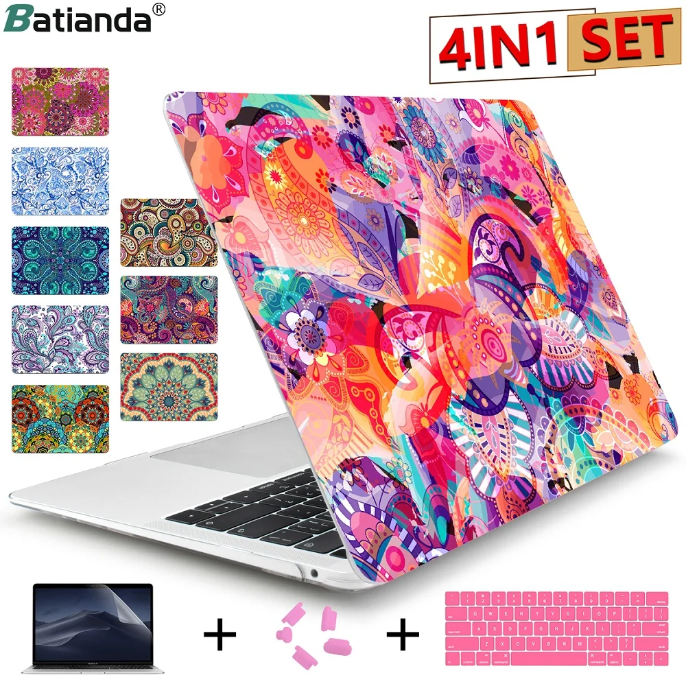 Прозрачный жесткий чехол для Apple MacBook Pro 13 дюймов и Air retina 11 12 с узором пейсли 15 2016 2017