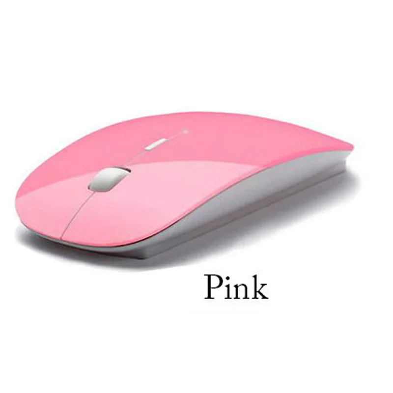 Pink Компьютерная мышь для ноутбука, ультратонкая оптическая беспроводная мышь 2,4G, USB приемник, беспроводная воздушная мышь - Цвет: Pink