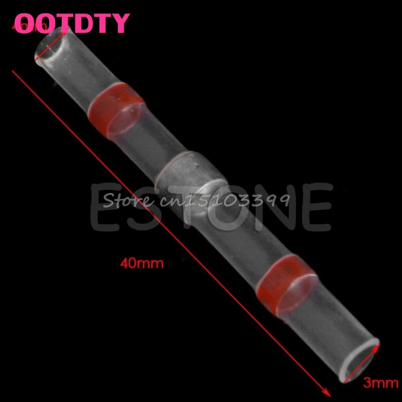 50 шт. 22 18AWG втулка для припоя термоусадочная Стыковая проволока соединитель