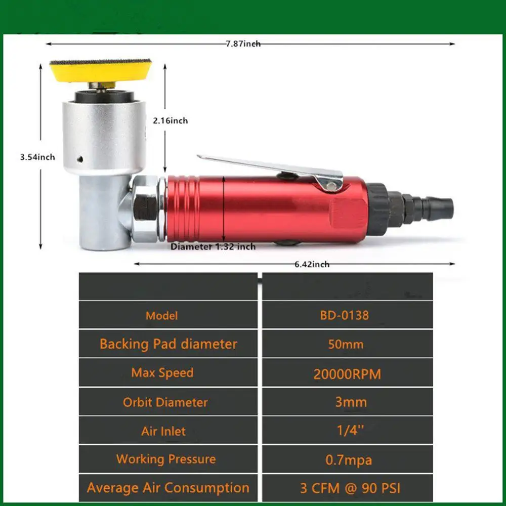 Мини Воздушный шлифовальный станок 2 дюймов двойного действия орбитальный
