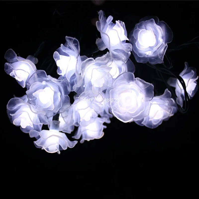 Солнечный светодиодный строки 22 м 200 Романтический Роза открытый гирлянды