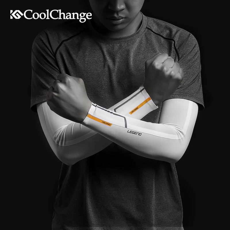 CoolChange ледяная ткань летняя УФ защита нарукавники для бега дышащие баскетбола