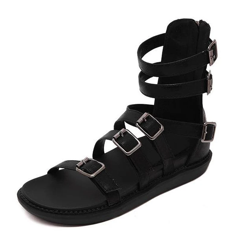 Tangnest Лето Рим Женщина Гладиатор Ретро ИСКУССТВЕННАЯ Кожа Металлическая Пряжка