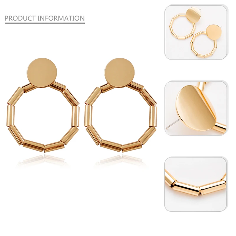 Individual Bamboo Irregular Round Earrings Exaggerated Sequins Combination Big Fashion Creative Jewelry | Украшения и аксессуары