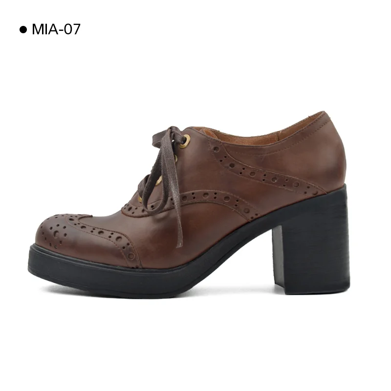 MIA-07-Brown Распродажа; Donna-in; ботильоны для женщин из натуральной кожи на высоком каблуке; модные ботинки с острым носком; женская обувь; женские ботинки - Цвет: MIA-07-Brown