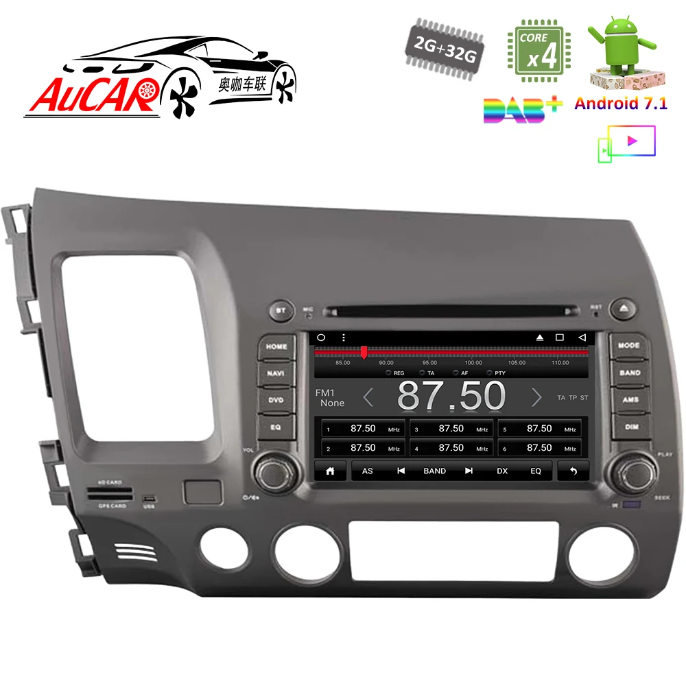 7 &quotAndroid 1 автомобильный dvd плеер для Honda Civic 2006 2011 GPS навигационная система HD 1024*600