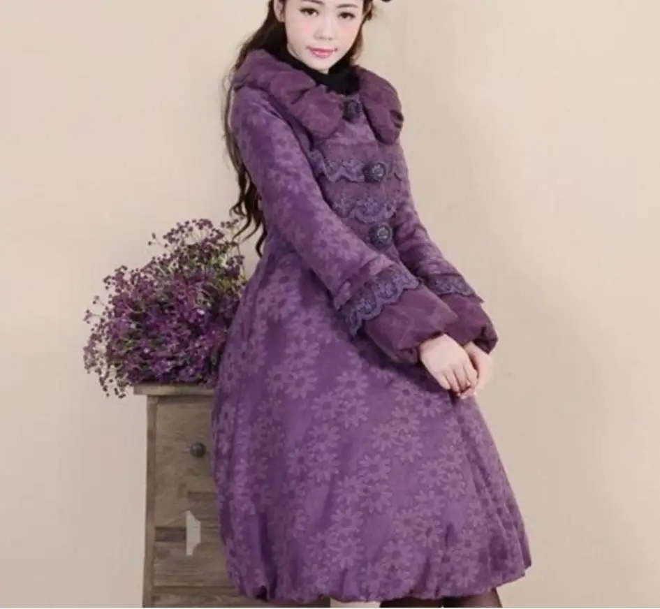 Женская зимняя куртка с отложным воротником длинным рукавом |