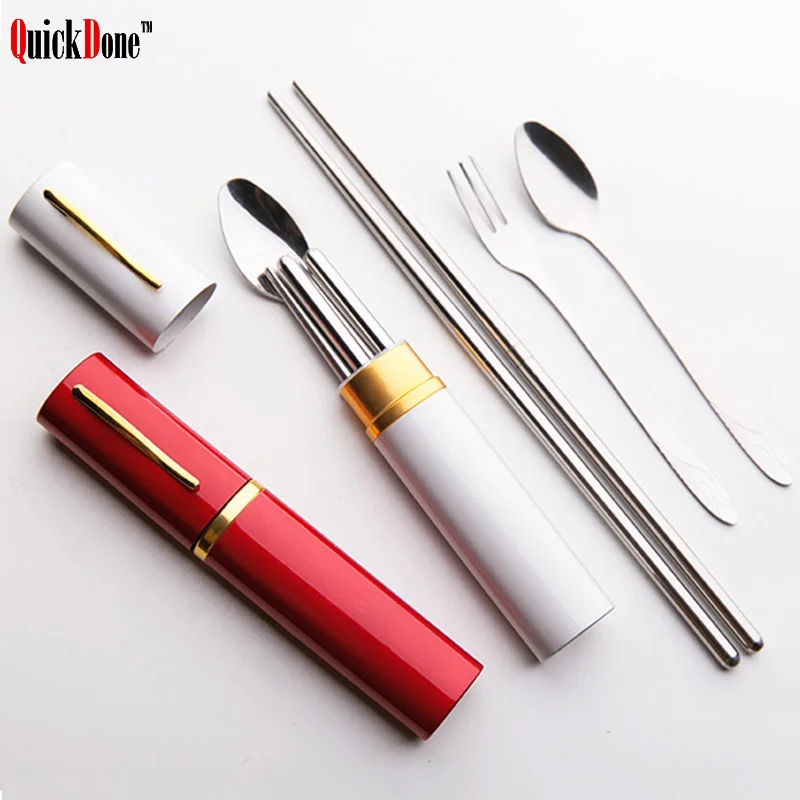 QuickDone комплект из 3 предметов Нержавеющая сталь посуда Портативный набор вилок
