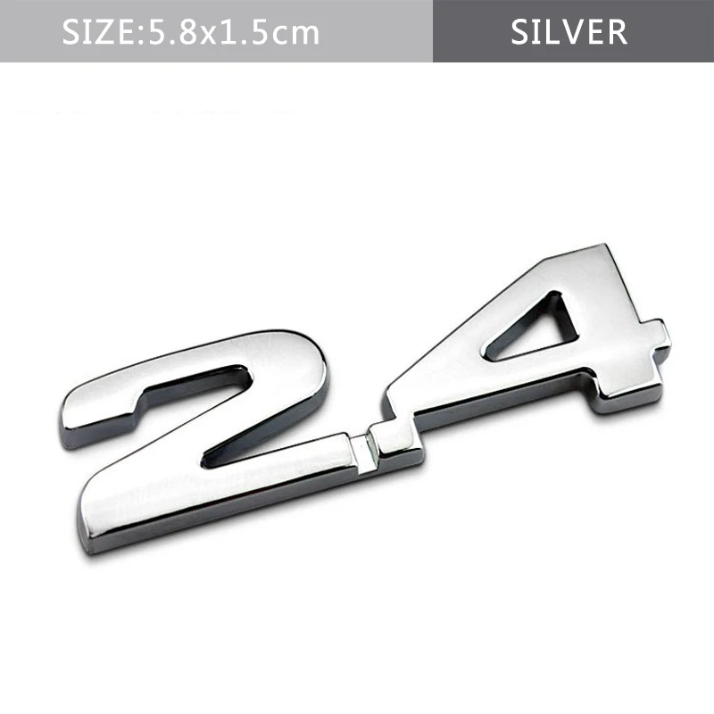 2.4 Для 2,4 VTEC металлическая наклейка значок для Honda Accord Civic Odyssey Jade City Fit Jazz CRV Elysion Pilot прочная Автомобильная эмблема наклейка - Название цвета: 2.4