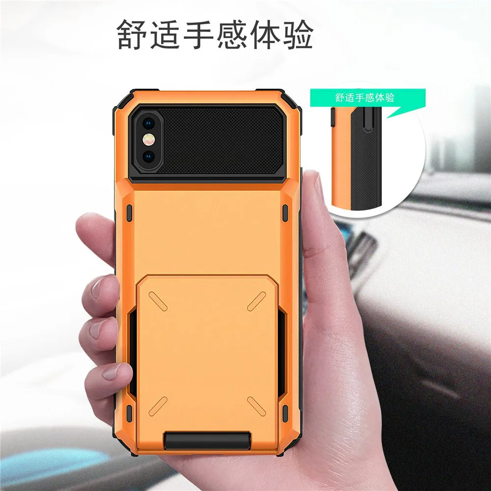 Чехол для iPhone X 7 8 Plus XS MAX 6 с откидными слотами карт бизнес чехол XR + 6S 10 XS|Бамперы| |