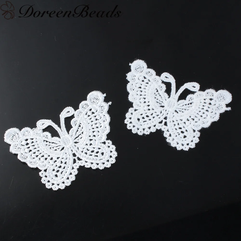 DoreenBeads полиэстер аппликации Патчи DIY Скрапбукинг Ремесло бабочка животное белый