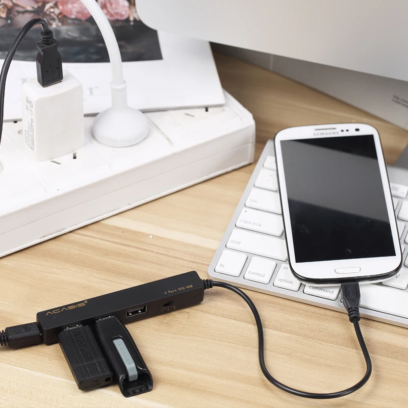 Высокое качество ACASIS H027 3 порта OTG Micro USB концентратор USB2.0 адаптер для зарядки