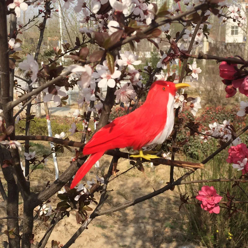 

new simulation small bird model foam&feather red bird doll gift about 13cm 2171