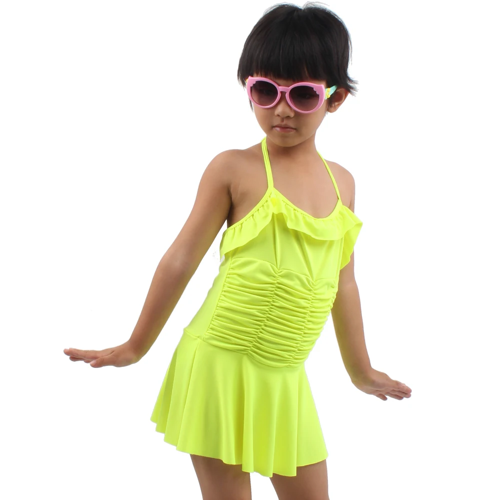 2018 детское цельное бикини в полоску с оборками для маленьких девочек детский