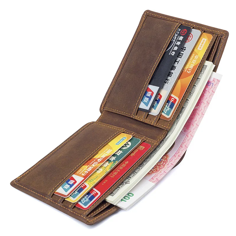J.M.D Высокое качество Crazy Horse кожа ID держатель карты бумажник R 8165R|f wallet|fashion walletquality