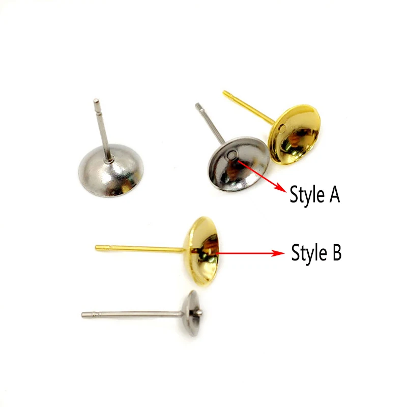 Позолоченные серьги гвоздики из нержавеющей стали 30 шт./лот подходят для сережек