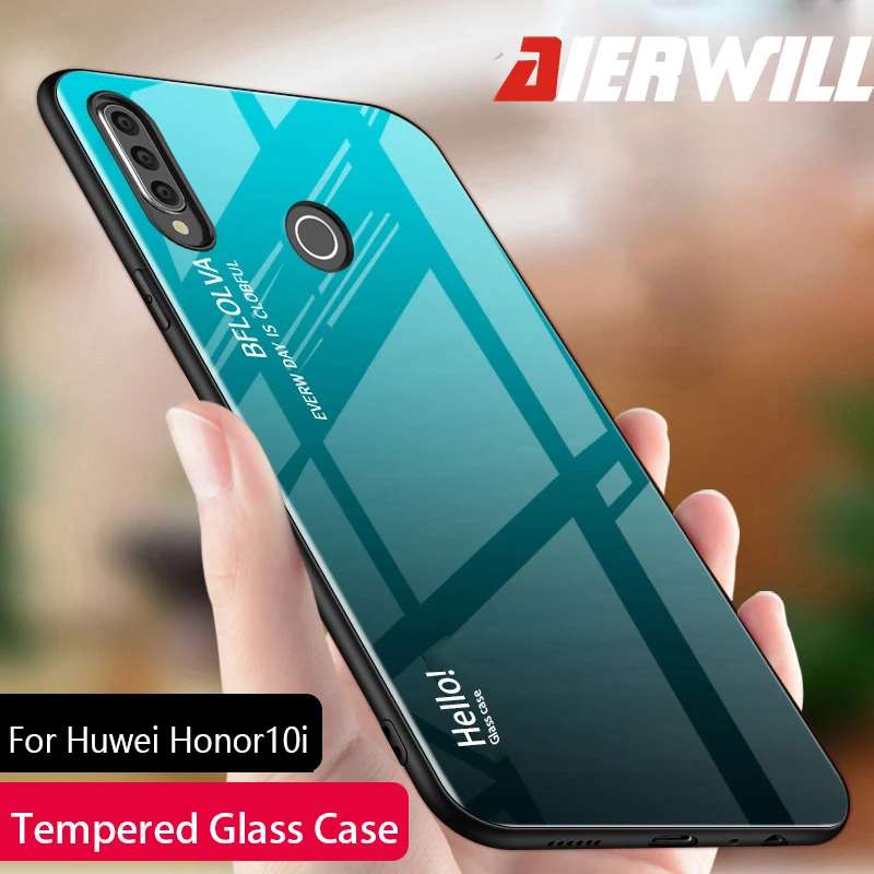 Чехол honor 10I для huawei 9 H из закаленного стекла силиконовый чехол гибридная задняя