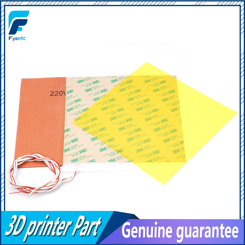 

Polyetherimide Cold PEI Sheet 200*200*0.3mm Frosted Build Surface Yellow+ 200X200mm 220V 500W Silicone Heater Pad For Prusa i3