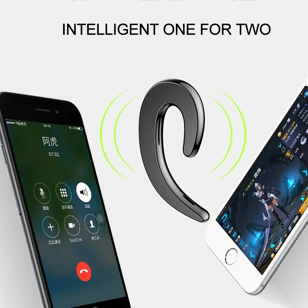 Бизнес ушной крючок Bluetooth Беспроводные наушники с шумоподавлением