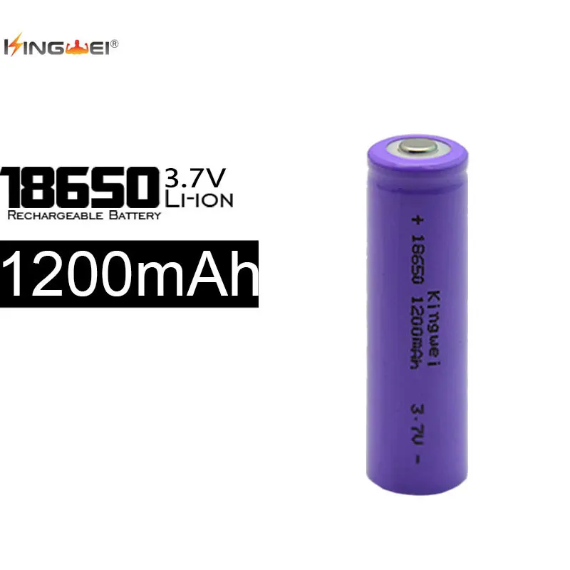 2 шт. kingwei 3 7 v 1200mah 18650 литий ионная аккумуляторная батарея для светодиодного