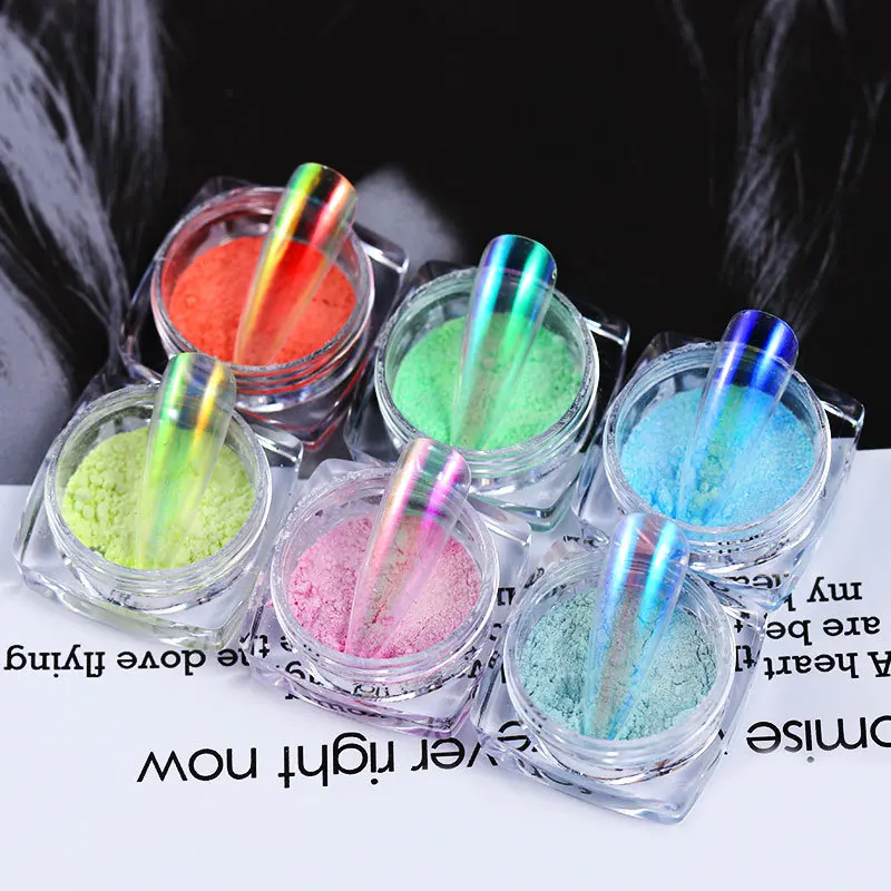 0.2g Aurora Mermaid Super Flashing Laser Nail Powder for UV Gel Polish Dream Glitter Dust Art Chrome Pigment | Красота и здоровье