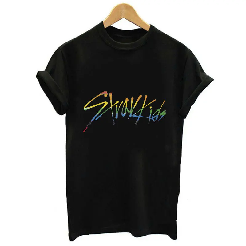 2019 модная детская футболка в стиле K POP с изображением альбома потертостей