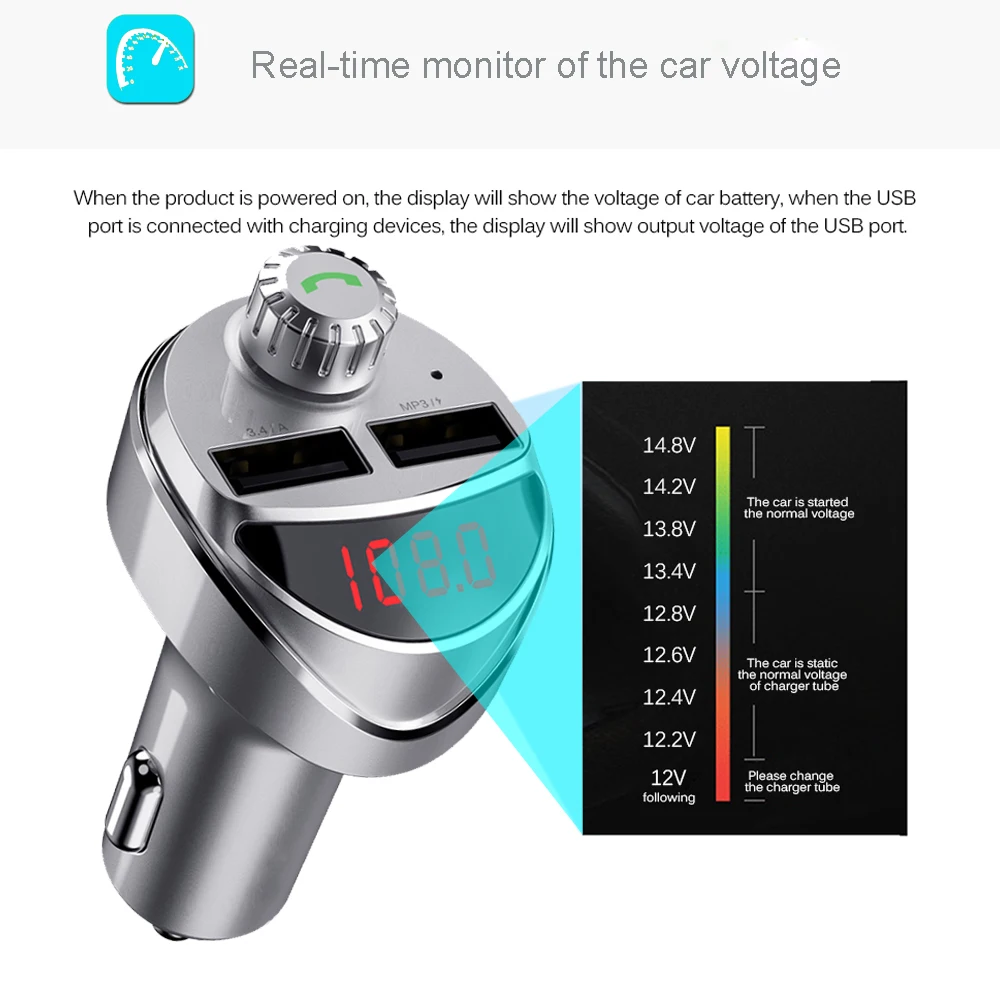 Зарядное устройство JINSERTA 4.4A USB Bluetooth fm передатчик беспроводной Автомобильный MP3
