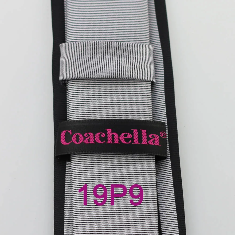 Галстуки YIBEI Coachella галстуки в полоску с черной вертикальной полосой и серым узлом