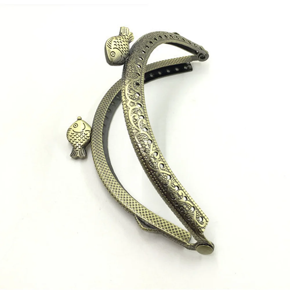 10.5cm Copper 8,5 см металлическая ручка-каркас для кошелька в форме рыбьей головы, клатч для монет, аксессуары, деликатное изготовление, застежка в виде поцелуя, замок, сумки в винтажном стиле - Цвет: 10.5cm Copper