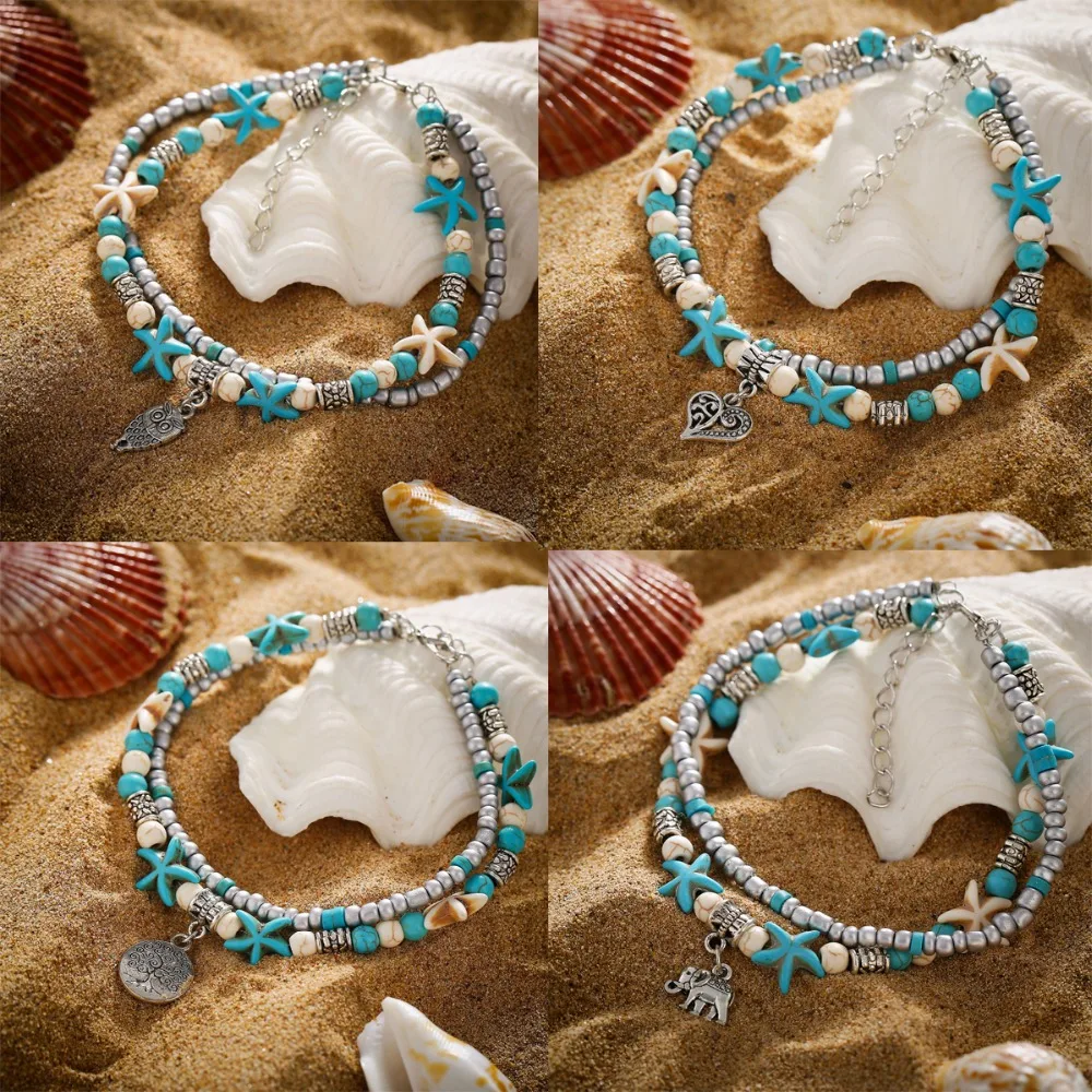 Pomlee Boho sandпляжные ножные браслеты для женщин винтажные Свадебные вечерние
