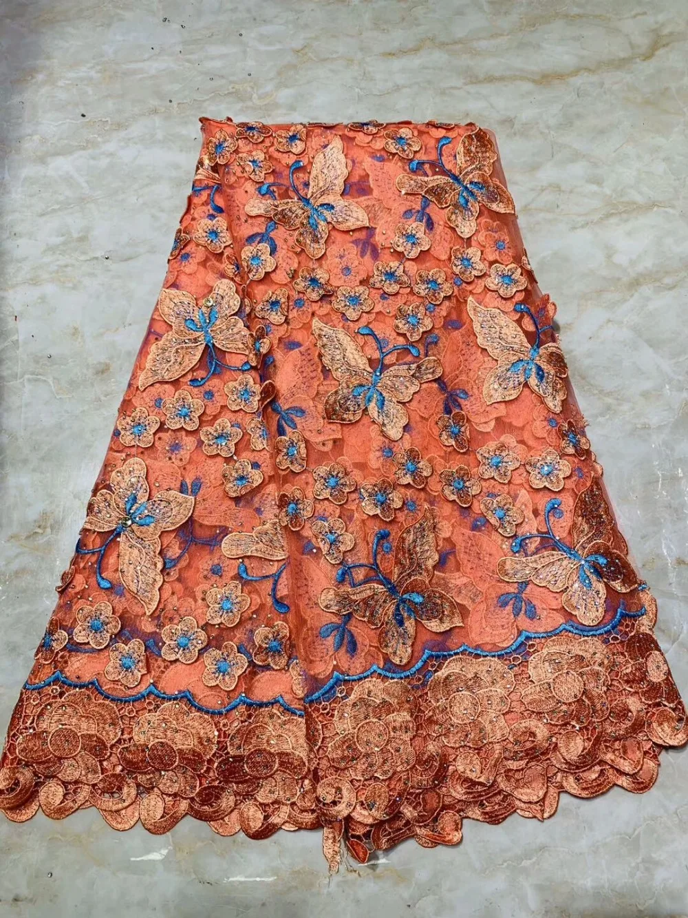 2019 последние голубая бабочка в нигерийском стиле кружево ткань Высокое качество