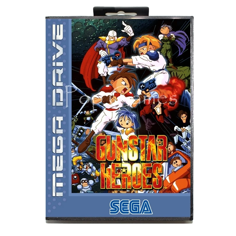Gunstar Heroes 2 с коробкой для 16 битной игровой карты Sega MD Mega Drive видеоприставки