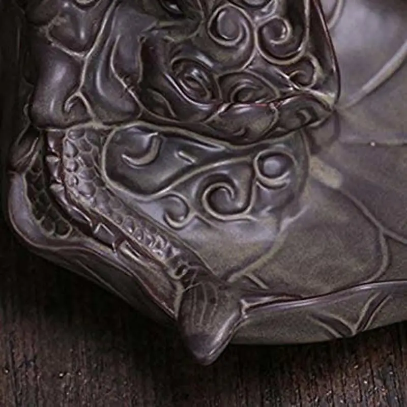 

Ceramic Backflow Incense Burner Creative Home Decor Dragon Incense Holder Censer with Crystal Ball +50pcs Incense Cone A