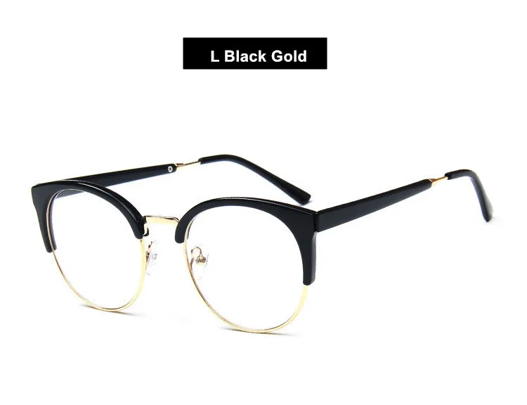 L Black Gold Imwete кошачий глаз очки оправа для мужчин и женщин ретро металлические очки женские прозрачные оптические очки унисекс очки - Цвет оправы: L Black Gold