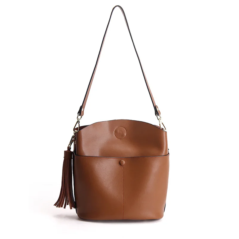 YOGOBOR Моды Случайные Прочистки Женщины Ведро Сумки Сплит Кожа Твердые Женщин Топ