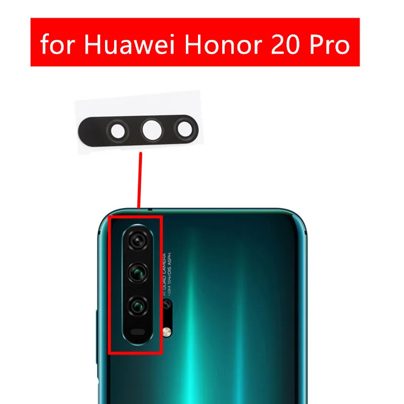 2 шт. для huawei Honor 20 Pro камера со стеклянным объективом задняя камера стеклянный объектив с клеем запасные части для ремонта