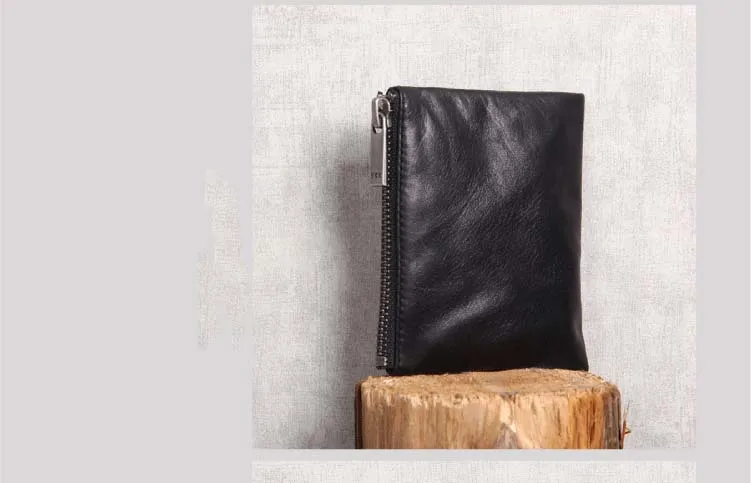 Alisara Coin Purses Women Wallets Genuine Leather Men Cowhide Wallet Mini Purse Small Coin Pouch Zipper Bag Card Holder Pocket