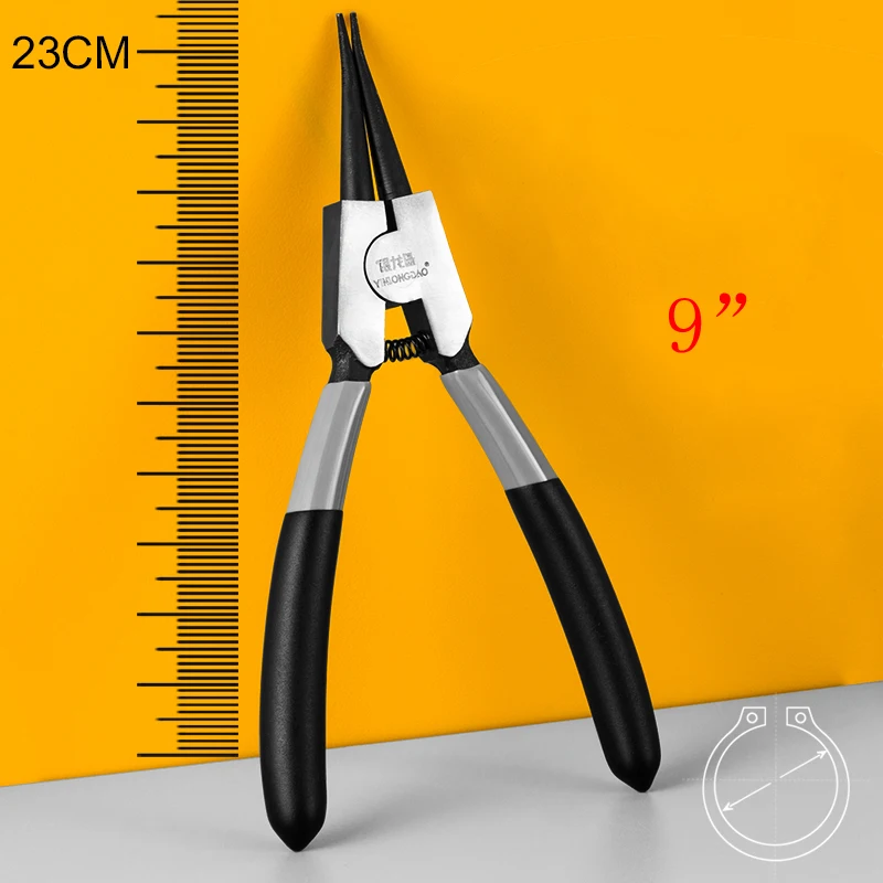 Straight 1pc " /7"/" многофункциональные плоскогубцы с кольцом для вала, многофункциональный обжимной инструмент, Внутренние Внешние клещи для снятия пружинного кольца, стопорные Стопорные плоскогубцы - Цвет: Straight 1pc