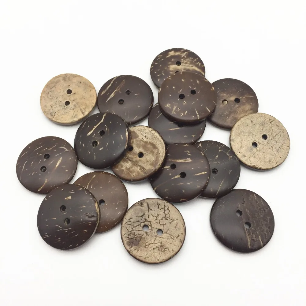 

200pcs 25mm Round 2 Holes Sewing Coconut Buttons Garment Clothes Accessories Button Embellishments Cardmaking