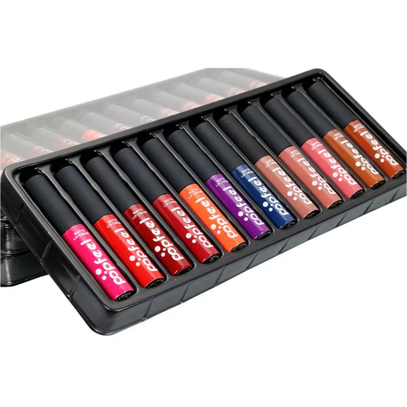 2019 Красота макияж комплект Водонепроницаемый бархатная Матовая жидкая губная