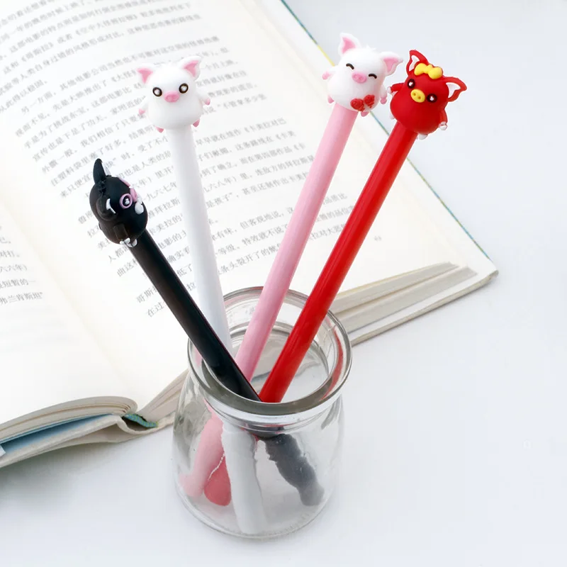 20 Pcs  Chinese and Korean Students Cartoon Water  Teen Heart Piggy Neutral  Kawaii School Supplies Pens for Writing