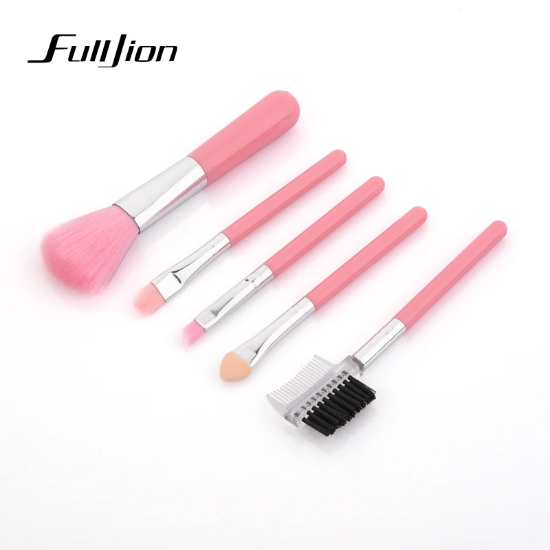 Модные мини кисти Fulljion для макияжа 5 шт. розовые косметический инструмент тени