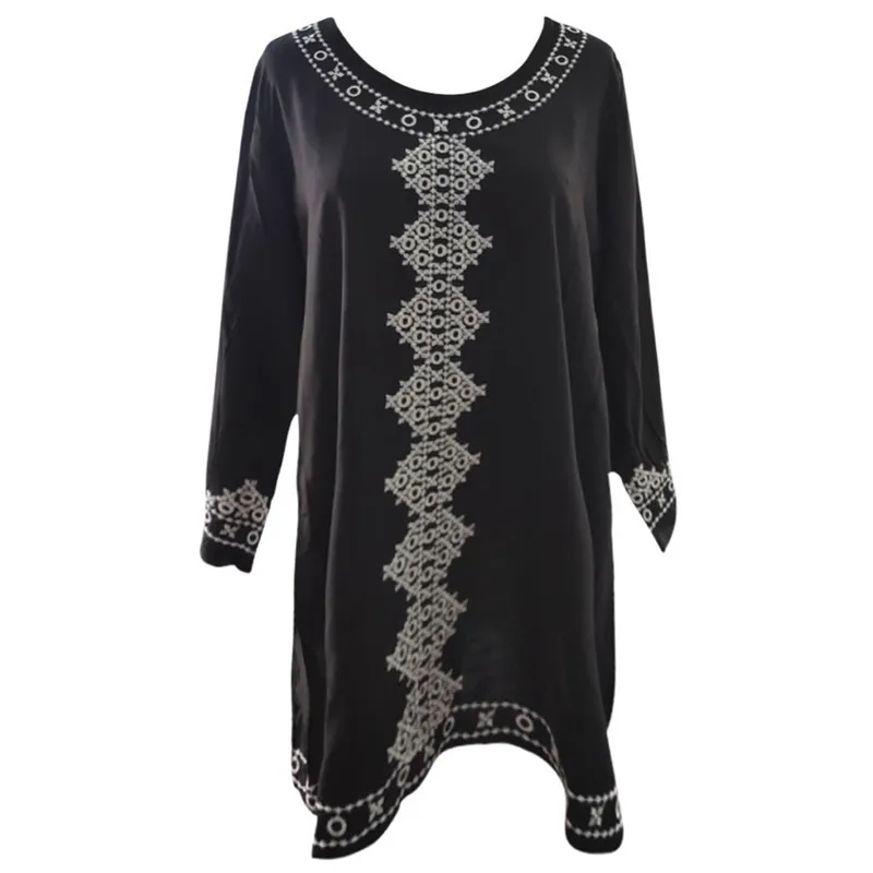 Женское платье модный сексуальный топ с вышивкой блузка принтом пляжное большое