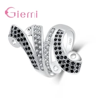 charming octopus shape 925 sterling silver rings in engagement jewelry paved whiteblack zircon shiny cz female anillos
